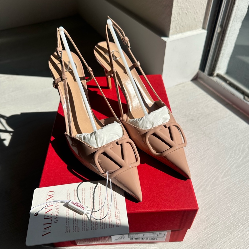 Valentino Women's Tan Slingback Heels